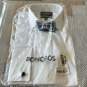 White tuxedo shirt from bonobos 16/35 and tailored fit. Perfect condition